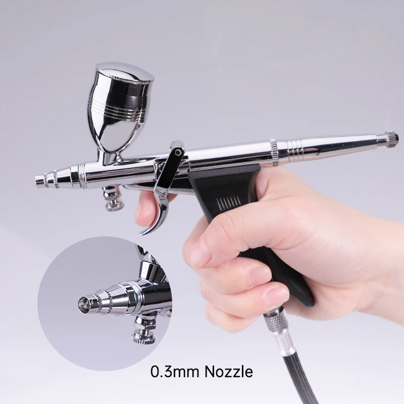 에어브러시 키트 에어 브러시 액세서리 세트, 더블 액션 트리거 스프레이건, 0.3, 0.5, 0.8mm 깍지, 2, 5, 13CC 페인트 컵 에어브러시 포함