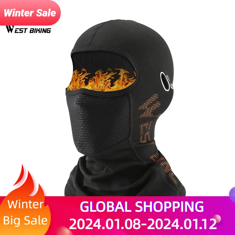 

WEST BIKING Warm Ski Face Caps For Men Sports Breathable Balaclava Fleece MTB Motorcycle Hats Winter Thermal Cycling Equipment