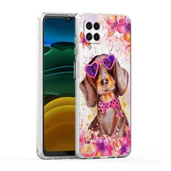 Transparent Phone Case with Dachshund Sausage Dog Pattern - Soft Cover Design - Samsung A23 (B1)