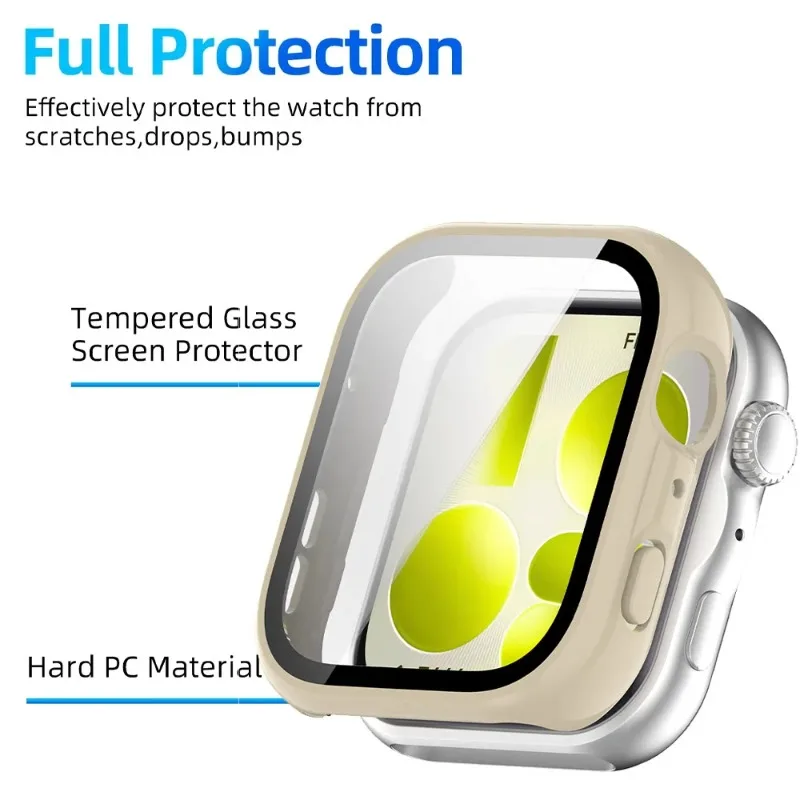 Premium Tempered Glass Screen Protector with Hard PC Bumper and Protective Case Cover