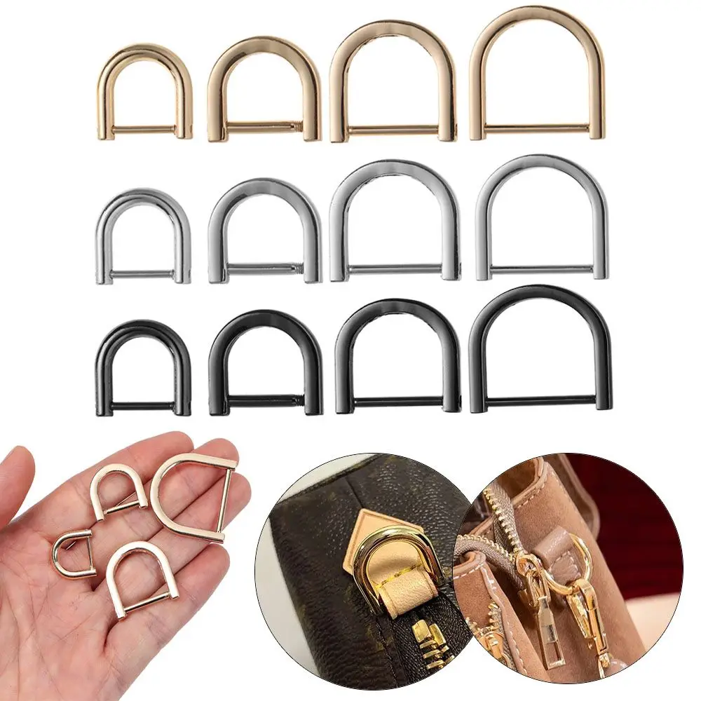 

Bag Strap Accessories Shoulder Webbing Buckle Leather Craft Detachable Bag Loop D Ring Buckle Screw Rings Buckle Clasp