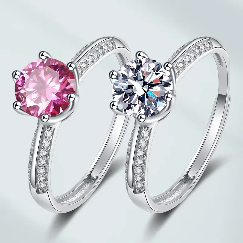 

Stylish Six Claw Ring Women's Exquisite Wedding Band Adjustable Opening Simple Personalized Jewelry
