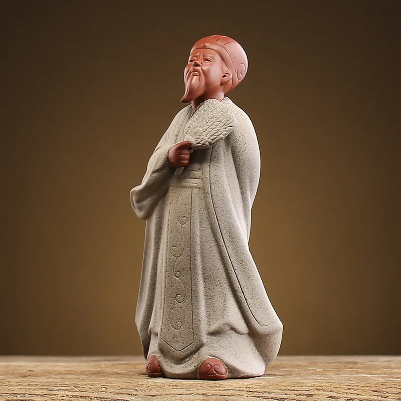 Kong Ming-Zhuge Liang Ceramic Statue, Historical Figures, Home Decoration, Craft Gift, Bo Gu Rack Decoration