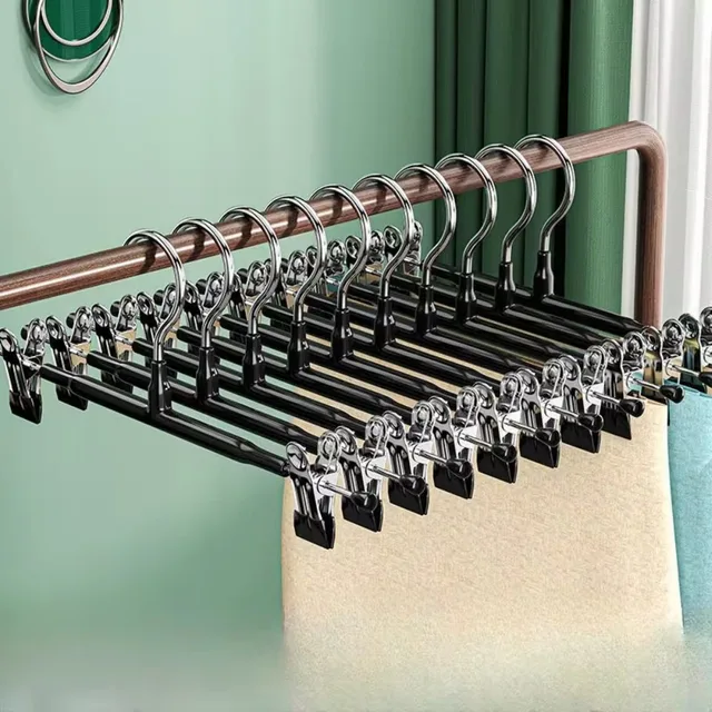 5/10/20PCs Dress Hanger Stainless Steel Pants Clip Clothes Racks Wardrobe Storage Organizer Coat Pants Tongs Skirt Hanger