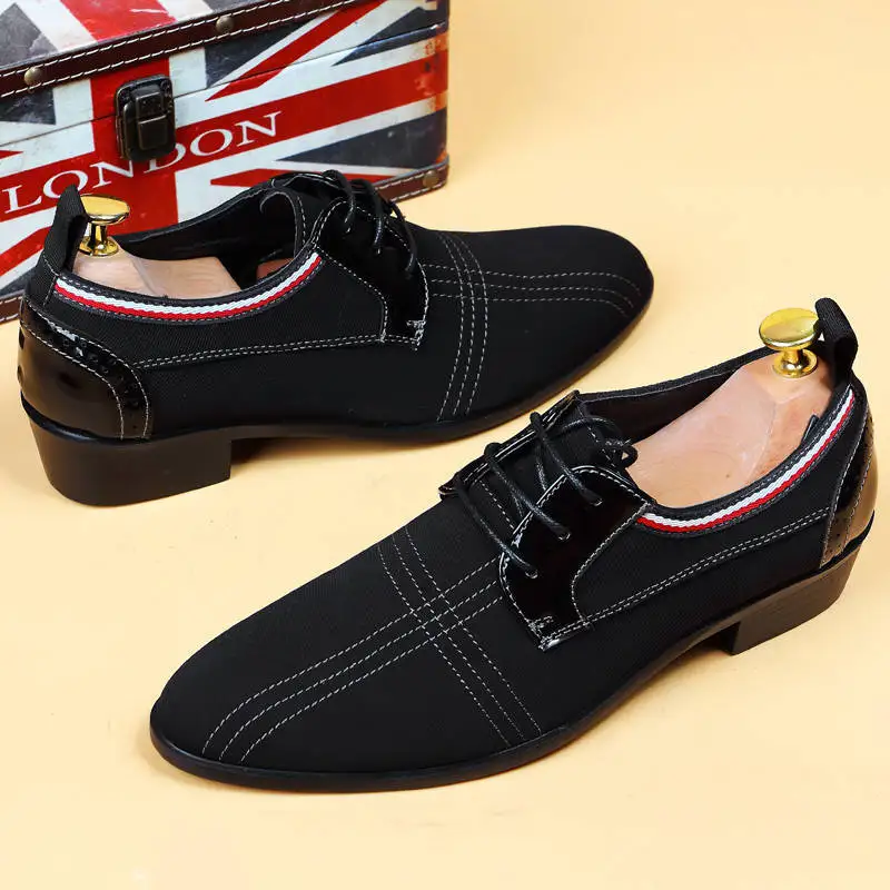 New Cloth Upper Men Shoes Leather Breathable British Leisure Suit business dress men's canvas shoes
