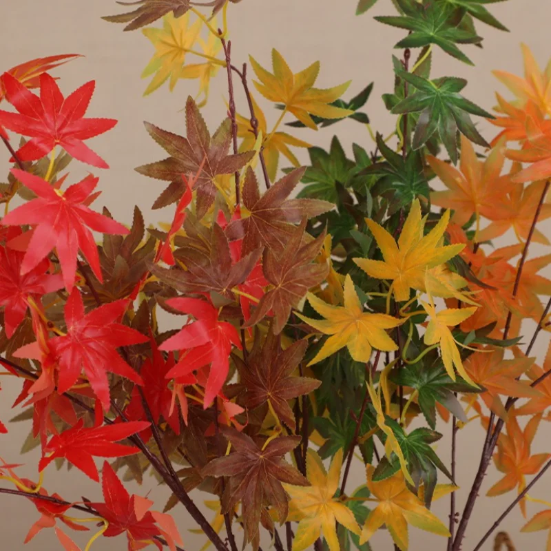 2.3M Artificial Silk Maple Leaves Vine Garland Artificial Maple Hanging Colorful Autumn Leaves Rattan Home Garden Decoration