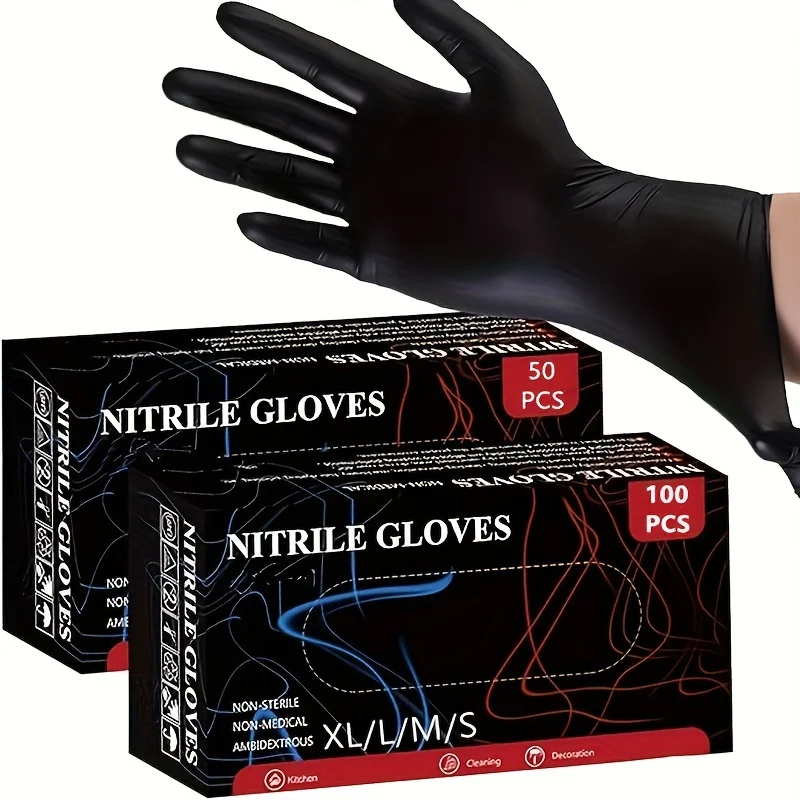 Disposable Gloves 20/50/100pcs Nitrile for Cleaning Hairdressing Waterproof Fingertip Dishwashing Tattoo
