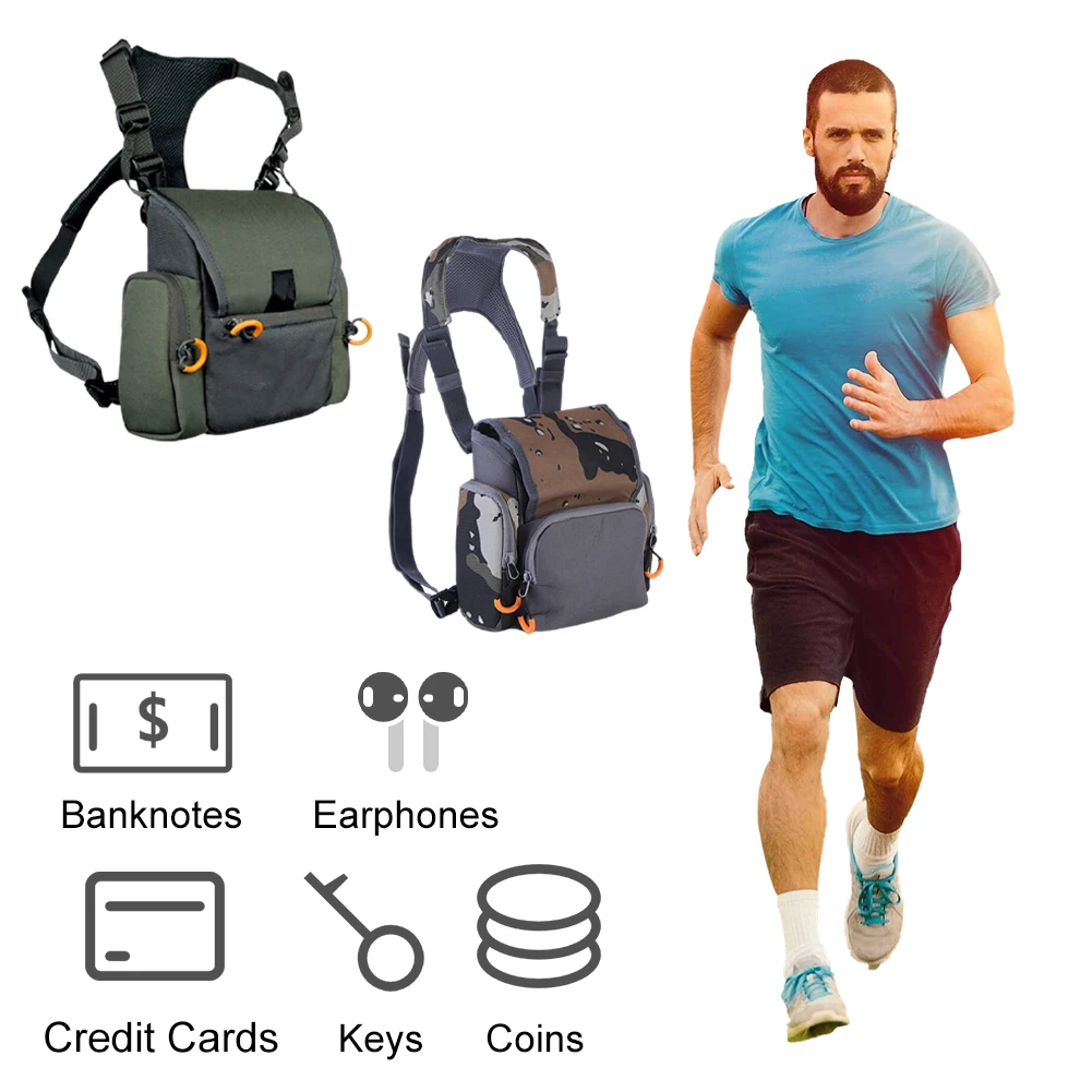 Wild Cedar Binocular Harness Chest Pack with Rangefinder Pouch, Bino Harness with Rain Cover for Bird Watching, Hunting, Hiking