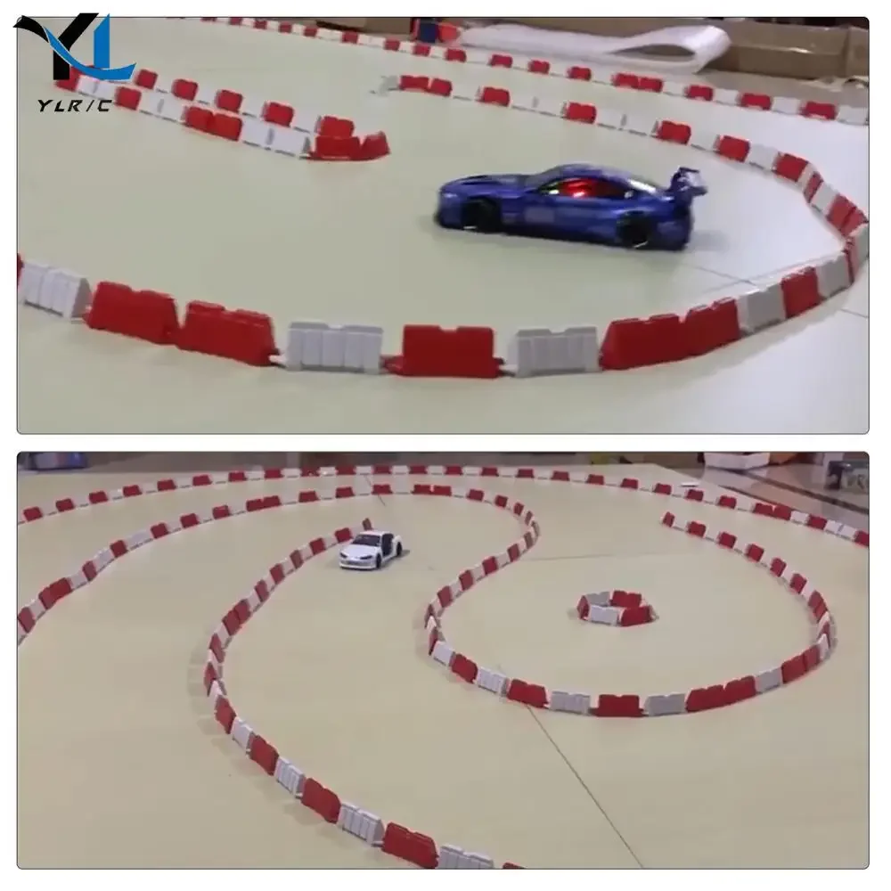 Road Barrier RC Car Racing Track Mini RC Drift Racing Car Track Set Runway Racetrack for 1/14 1/16 1/18 1/24 1/28 Mini RC Car