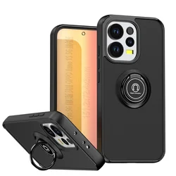 Universal Rotatable Bracket Case with Finger Ring Car Holder Cover for OPPO Reno 15c (Black)