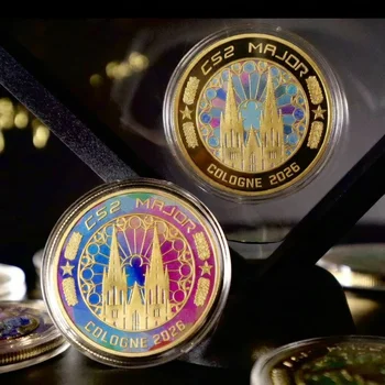 Moneta Commemorativa IEM Cologne Major 2026, Moneta in Metallo a Doppia Faccia Goffrata, Ornamento da Collezione per Desktop, Accessorio per il Gioco CS2 CSGO