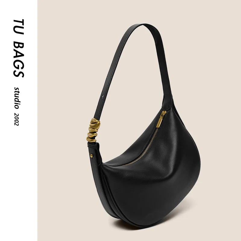 

Genuine Leather Underarm Bag for Women 2023 New Commuter High Grade One Shoulder French niche Soft Leather Crossbody Dumpling