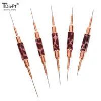 Leopard Print Nail Art Brushes Double Head Nail Art Liner Brush Striping Drawing Painting Nail Design Brushes Elongated Details 1