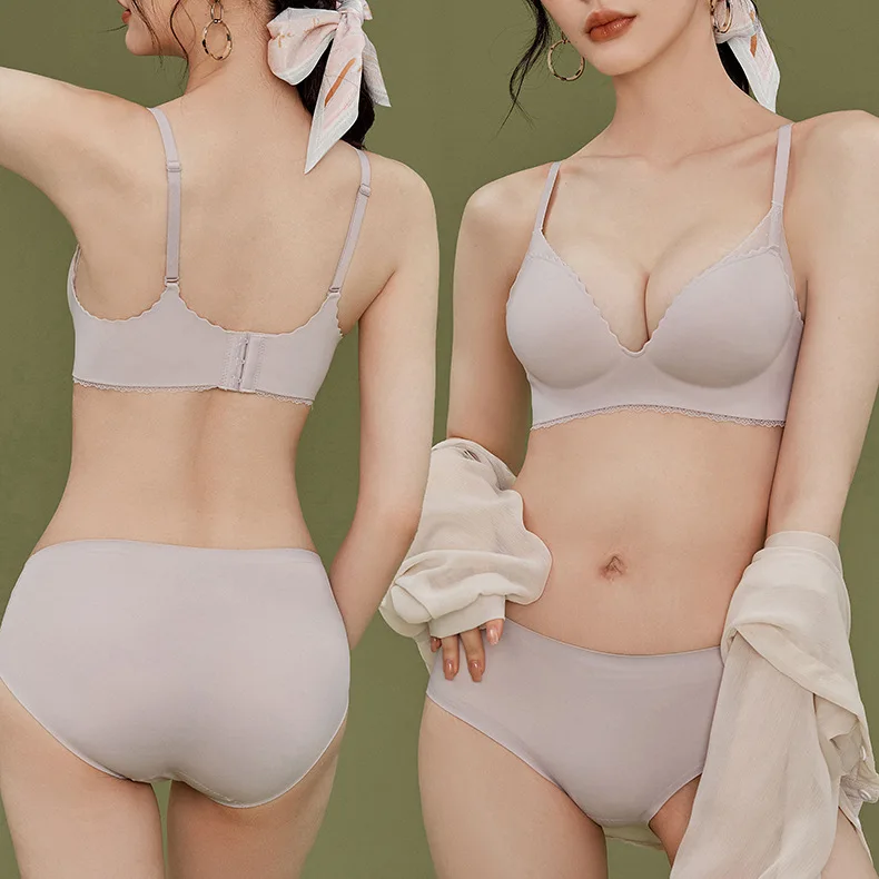 

Japanese Series Is Simple and Smooth Without Steel Rings Marks Girls' Small Breasts Gather Together for Women's Bras Underwear