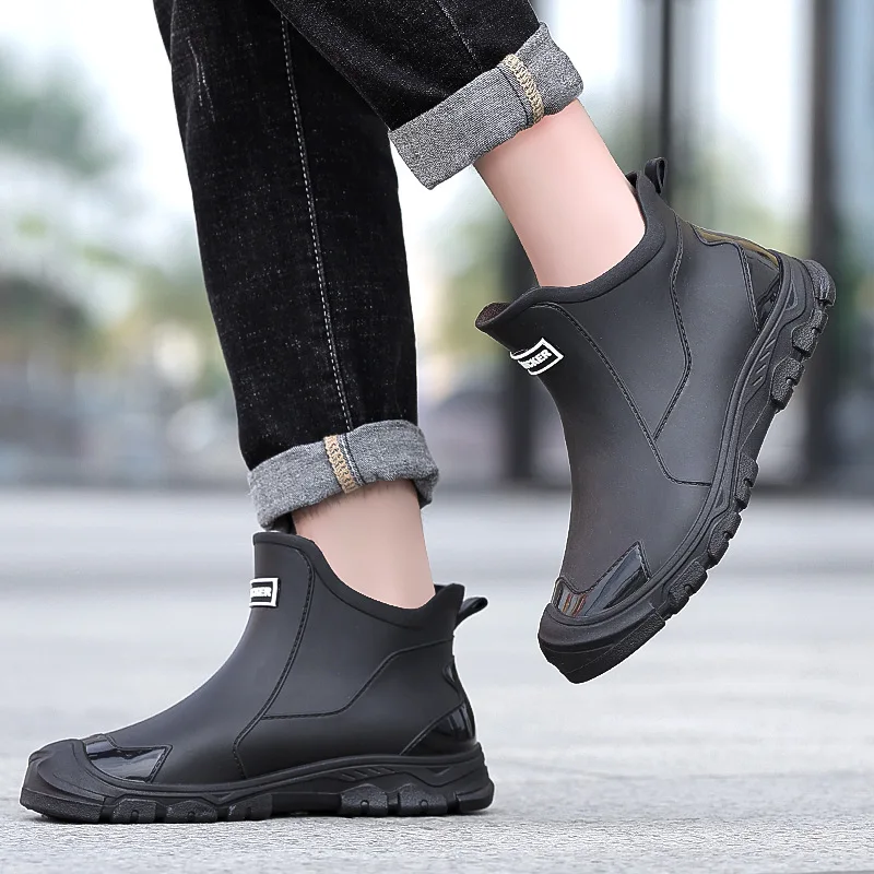 Rainy Season Rainy Rubber Shoes For Mens Waterproof Slip On Boots