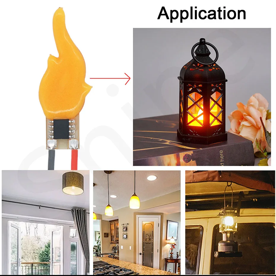 Description Picture 5 of itemDC 3V LED COB Flashlight Candles Edison Flame LED Filament Welding Strip Line 2200K Diode Decoration Light Bulb Accessories