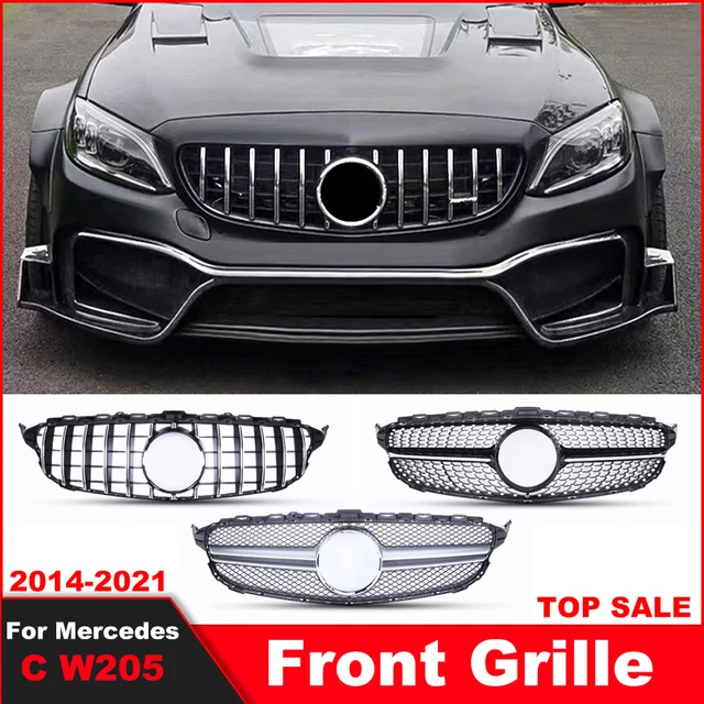Year 2015-2021 Front Bumper Grille For merced C Class W205 panamerica grille  W205 C63 Style Grille W205 Diamond Grille - AliExpress