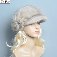 Real Mink Fur Hats For Women Warm Russian Winter Hat Luxurious Natural Fashionable Brand Floral Visors Novelty 1