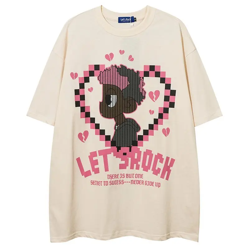 

Футболка Мужская/женская с графическим принтом, модная индивидуализированная Повседневная рубашка в стиле ретро, хип-хоп, с коротким рукавом, футболка в американском стиле, y2k, лето 2024