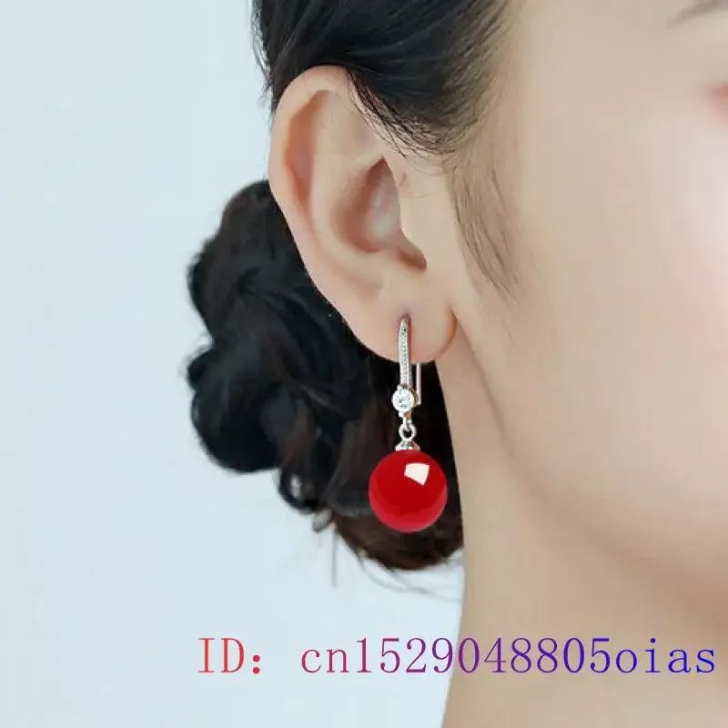 Jade Drop Earrings for Women Gift 925 Silver Gemstones Jewelry drop earrings,long earrings,dome teardrop earrings