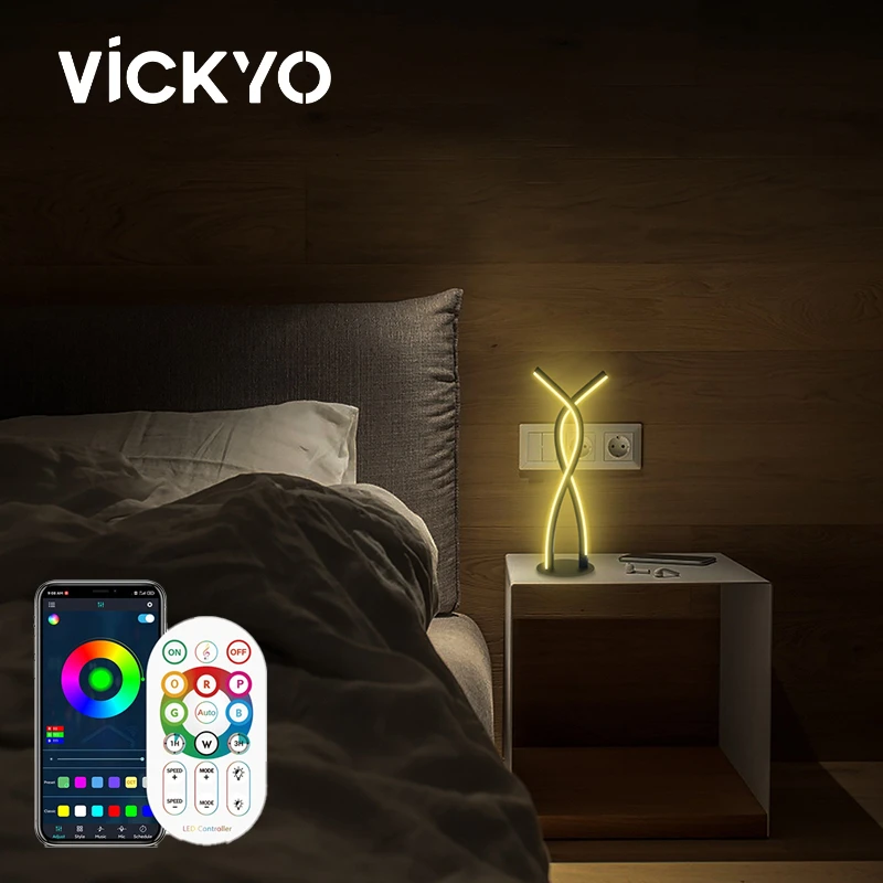 

Настольная лампа VICKYO RGBIC, лампа в форме лампы, с регулируемой яркостью, для спальни, украшение для спальни, рождественские подарки