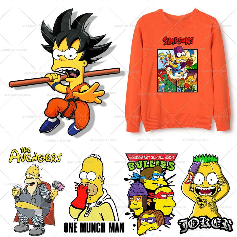 I Simpsons Iron On Patches On Clothing Bart Homer Anime Cosplay Vinile A Trasferimento Termico Per Vestiti Adesivi Termici Caldi Regalo Fai Da Te