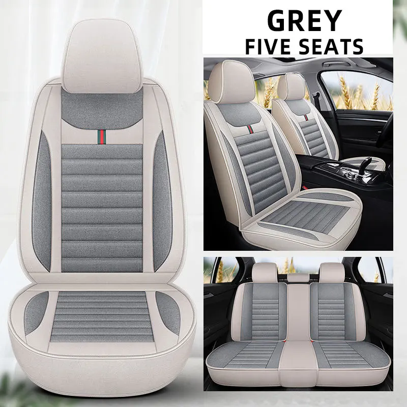 

Flax car seat cover breathable comfortable car seat cushion summer and autumn car interior Linen universal size car cape shawl
