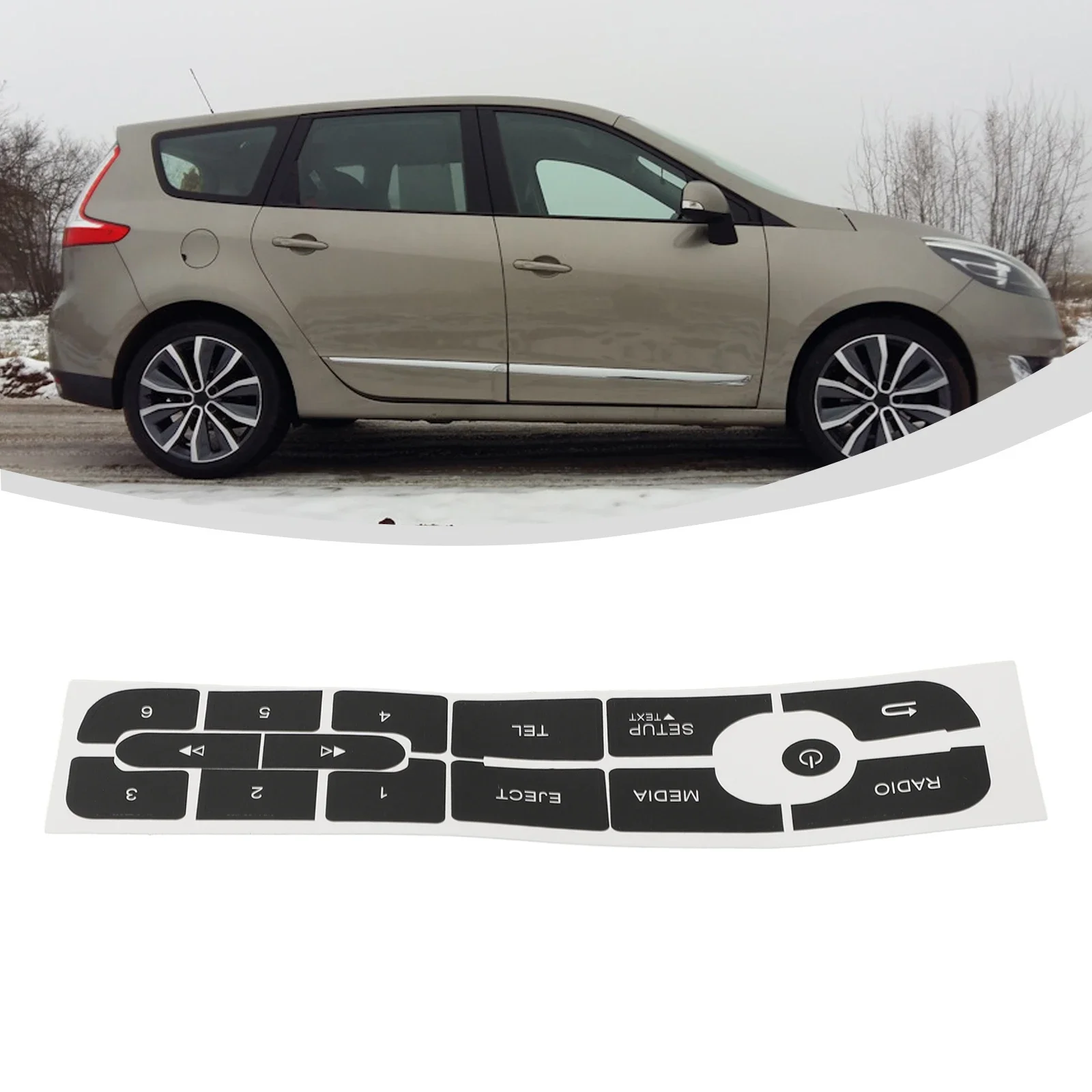 

For Megane Repair Decals Stickers Driving Vehicles Auto Light Up Peeling Buttons Radio Scratches Protection