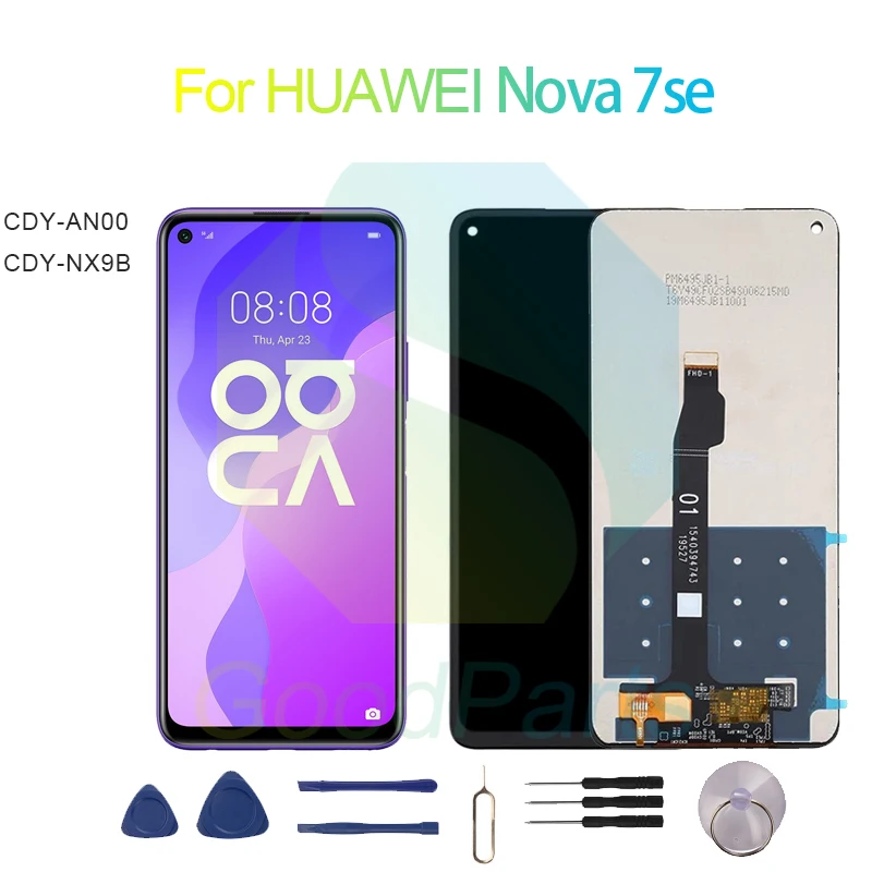 ЖК-дисплей для HUAWEI Nova 7se, экран 6,5 дюйма, CDY-AN00 Nova 7se, сменный сенсорный дигитайзер в сборе