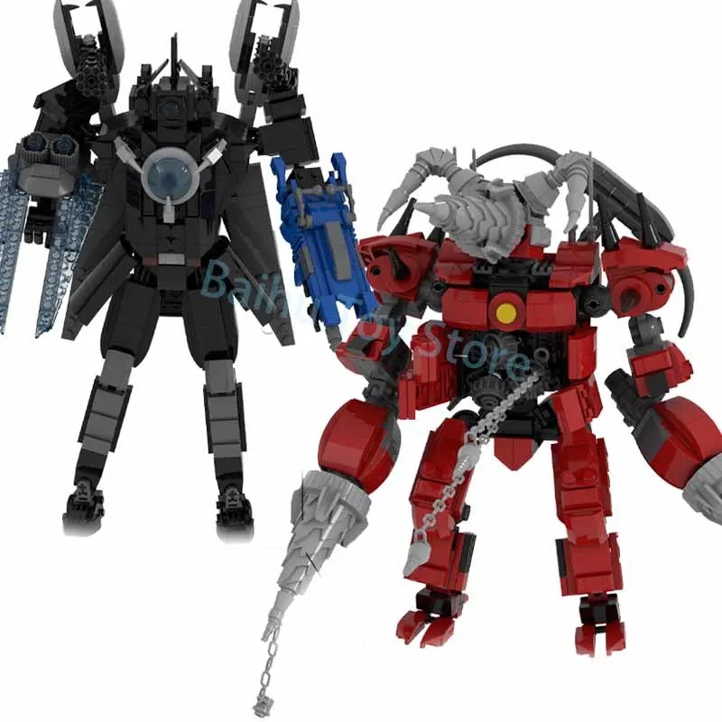 

NEW Titan Drill Man Building Blocks Cartoon Game Skibidi Toilet TVman Cameraman Clock Bricks Figure Toy Desk Decor Doll Gfit