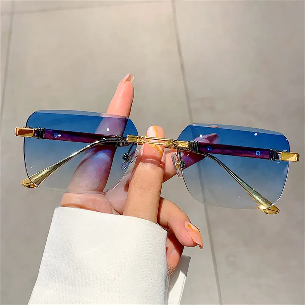 New Korean Eyeglass Metal Retro Optical Glasses Frames Men Women Rectangle  Sunglasses Vintage Shades Yellow Gold Beach Sunnies
