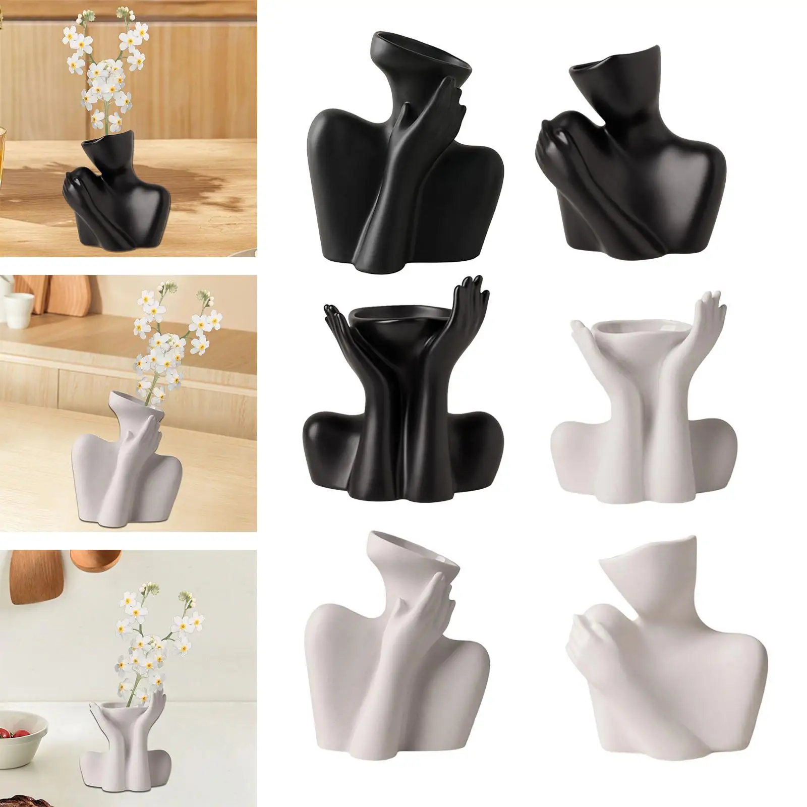 Ceramic Vase for Flowers Portable Decoration Garden Decor Planter Vase for Wedding Floral Arrangement Desktop Party Housewarming