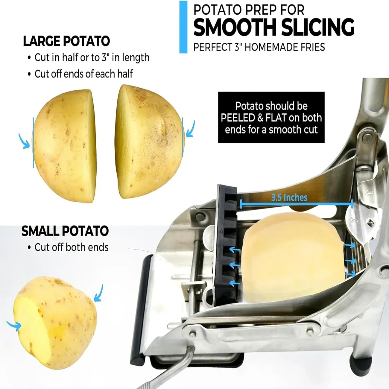 25cm French Fry Cutter Food Grade Stainless Steel Potato Carrot Onion Slicer Chipper Kitchen Tool Dishwasher Available
