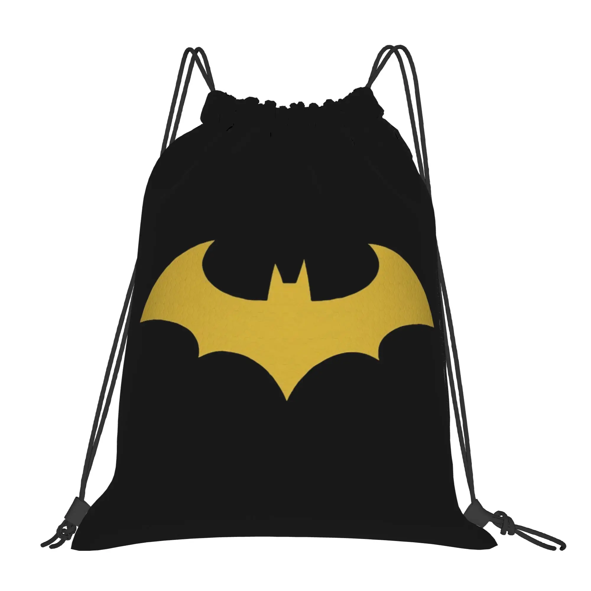 Iconic Batman Logo Drawstring Backpack - Water-Resistant Gym and Travel Sackpack