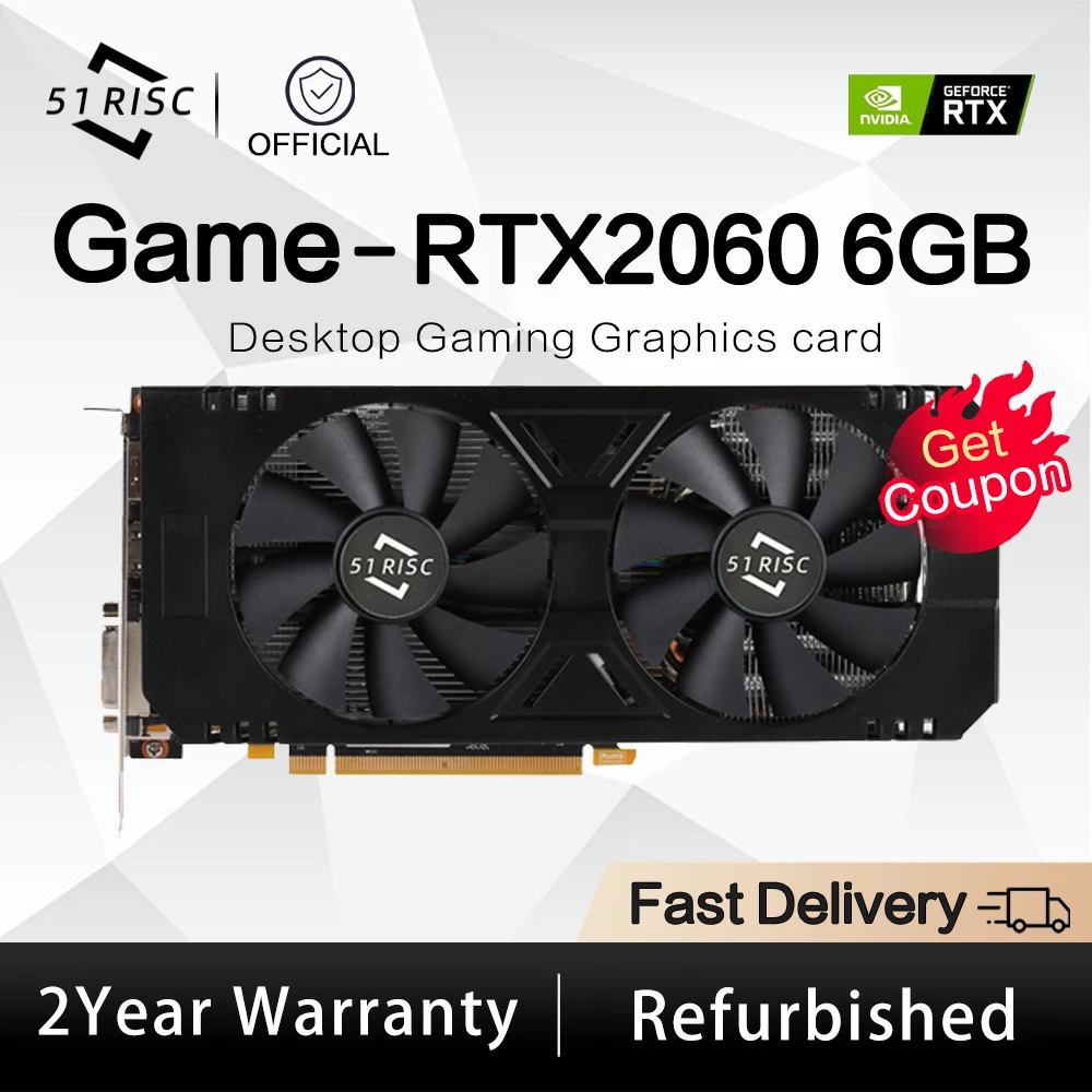 Schede Grafiche Sheli 51Risc Geforce Rtx 2060 6Gb Gddr6 Pcie16 Rtx2060 6G Per Computer Componenti Per Ufficio Schede Video Gaming