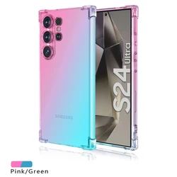 Gradient Transparent TPU Protective Case - Premium Protective Cover for Galaxy S25 Edge (Pink Green)