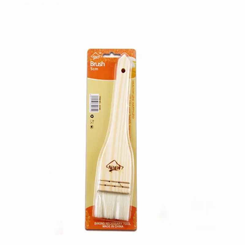 Pastry Brush Household Mooncake Pastry Brush Wooden Handle Wool Barbecue Brush Oil Baking Accessories Kitchen Cooking Tools