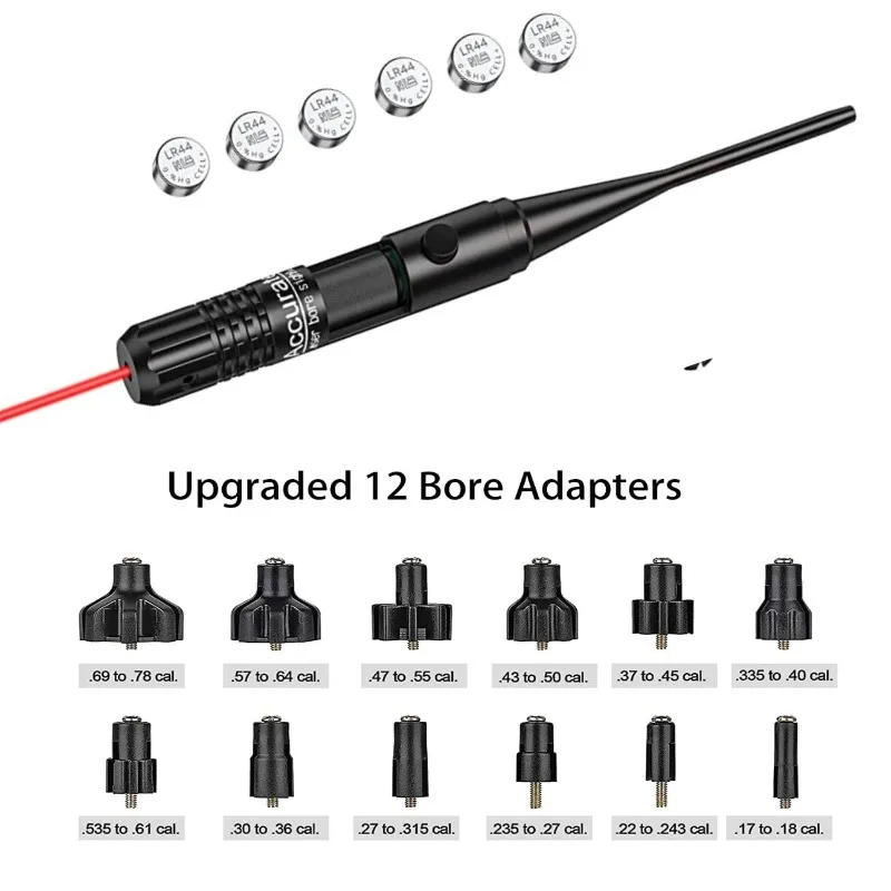Red Laser Boresight with ON OFF Switch .22 Caliber to .78 Laser Pointer