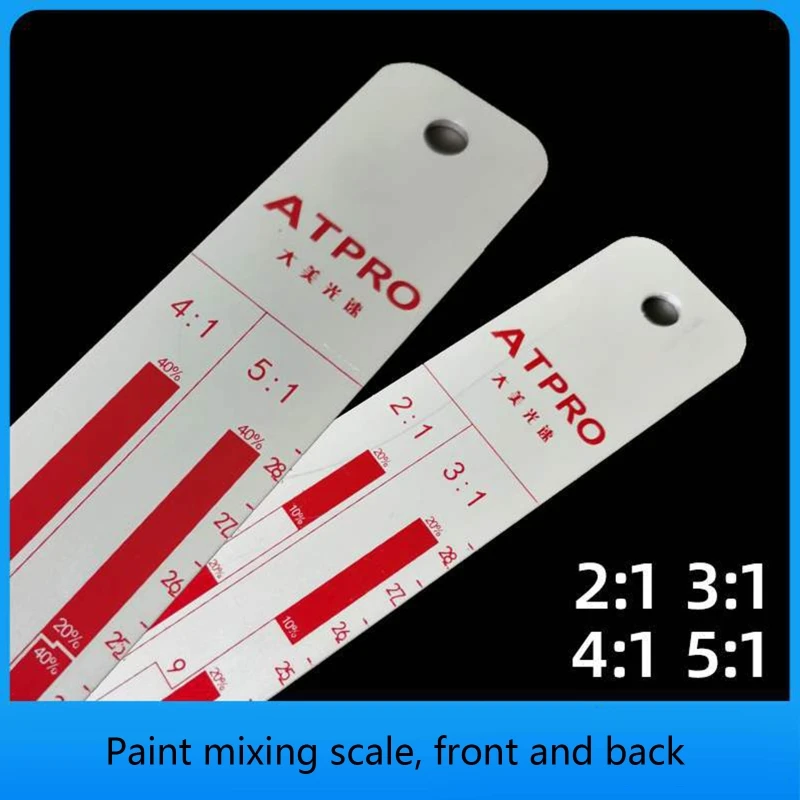Metal ruler Lightweight Paint Stick Car Body Paint Proportional Measuring Scale Mixing Ruler 2:1/3:1/4:1/5:1 Thin Stirring Stick