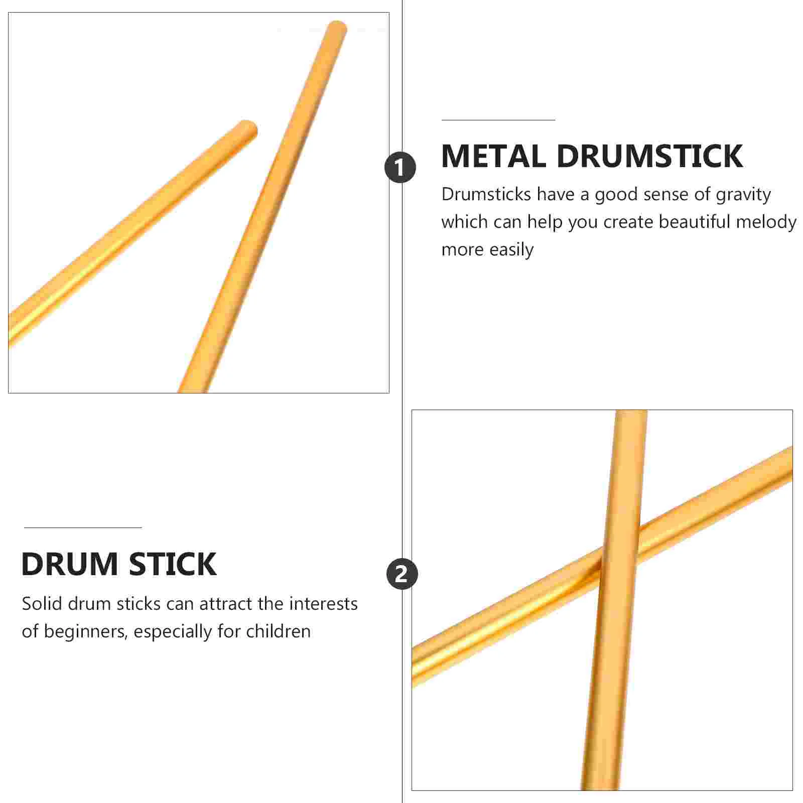 1 Pair 5A Classic Drum Sticks Professional Durable Metal Drum Sticks Portable Percussion Instrument Accessories