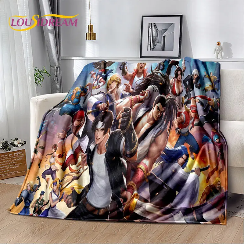 King of Fighters 레트로 게임 게이머 부드러운 봉제 담요, 플란넬 담요, 거실 침실 침대 소파 피크닉 커버