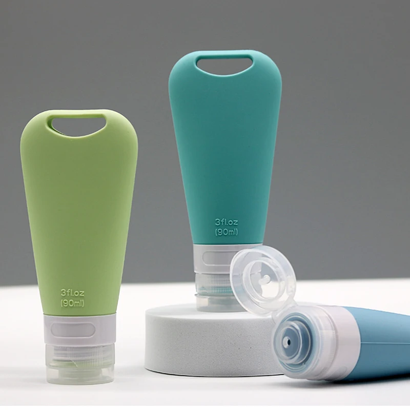 90ML 실리콘 여행 병 휴대용 실리콘 리필 용 병 여행 포장 로션 샴푸 화장품 스퀴즈 용기