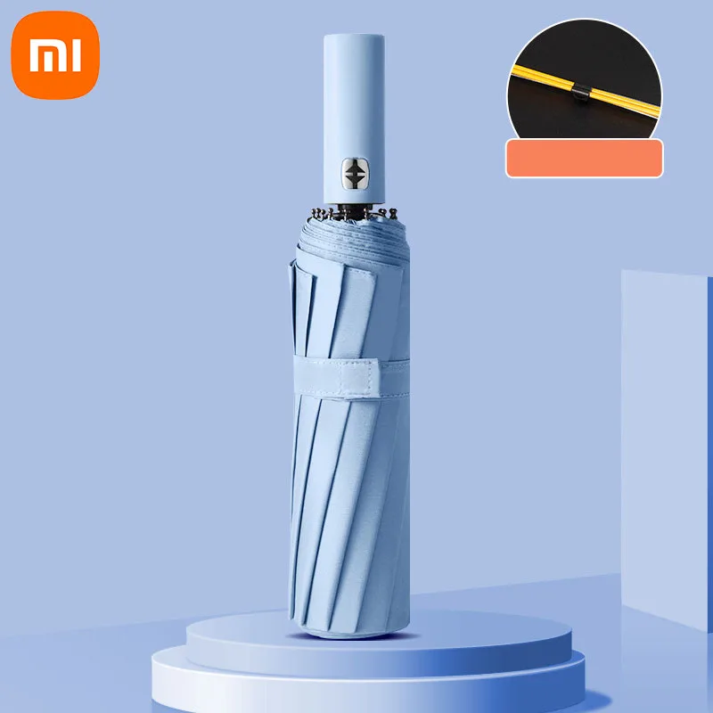 自動傘Xiaomi-24ボーン無地,軽量折りたたみ式,大判,屋外サンシェード