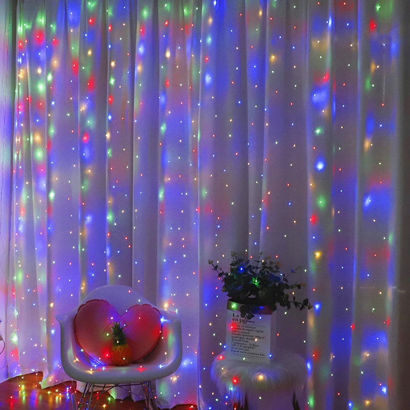 Description Picture 4 of item6/4/3M Curtain Garland Led String Lights Festival Christmas Decoration USB Remote Control Holiday Light For Bedroom Home Outdoor
