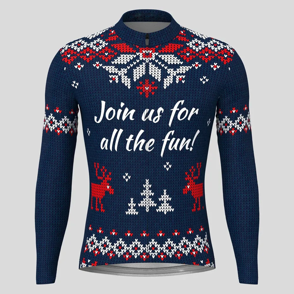 

Xmas Ugly Sweater Themed Christmas Men Cycling Jersey Long Sleeve Tops Bicycle MTB Downhill Shirt Road Bike Sports Clothing