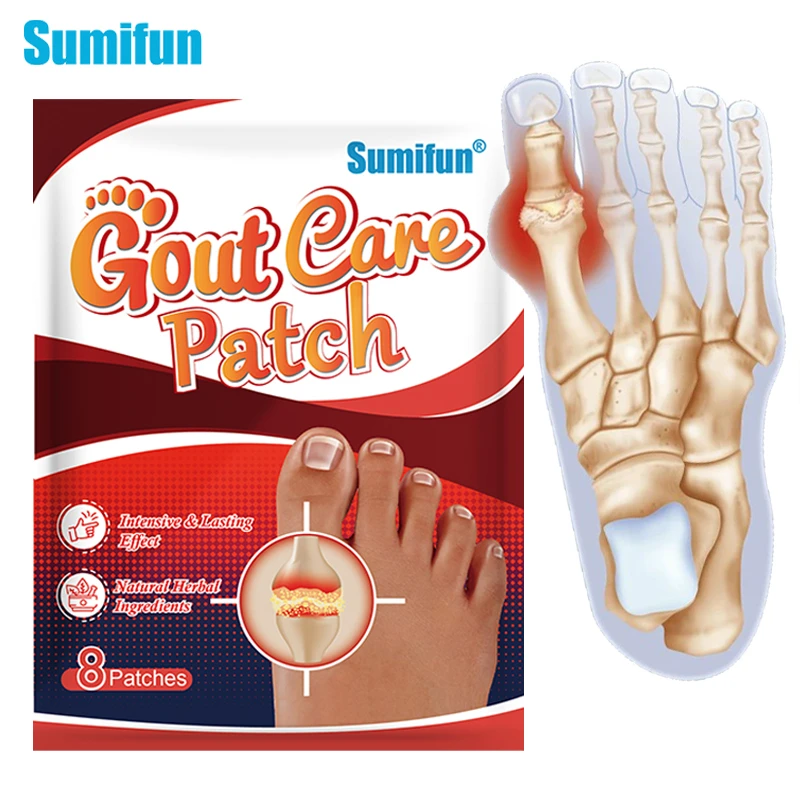 8Pcs Foot Gout Patch Arthritis Bone Thumb Corrector Sticker Finger Hallux Toe Bunion Pain Relief Medical Plaster Health Care