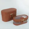 Customisable Name Ladies Saffiano Split Leather Travel Toiletry Case Bag Makeup Organizer Box Dopp Kit Cosmetic Bag Set 1