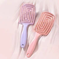1Pcs Elastic Massage Comb Hollow Out Hair Brush Scalp Massage Combs Hair Styling Detangler Fast Blow Drying Detangling Tool 2