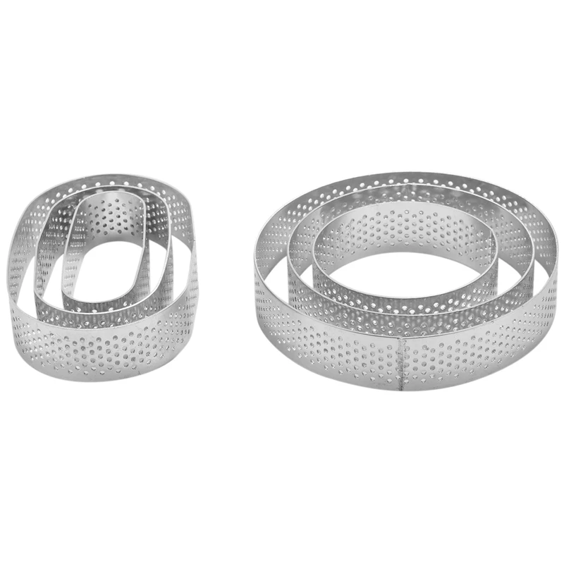 

Stainless Steel Perforated Tart Rings,Heat-Resistant Porous Cake Mousse Molds,Non-Stick Bottom Tower Pie Cake Rings