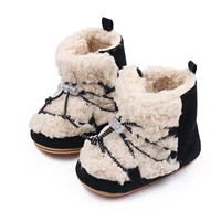 Newborn Baby Girls Coral Fleece Snow Boots Winter Ankle Boots Warm Plush Thicken Walking Shoes Toddler First Walkers Soles 2